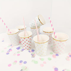 8 Pcs Disposable Paper Cups for Cold Drinks and Cake, Eco-Friendly