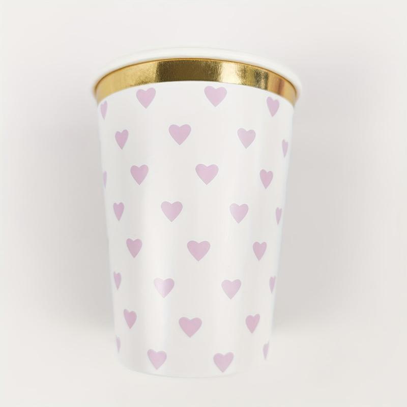 8 Pcs Disposable Paper Cups for Cold Drinks and Cake, Eco-Friendly