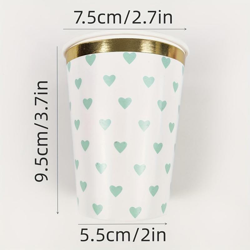 8 Pcs Disposable Paper Cups for Cold Drinks and Cake, Eco-Friendly