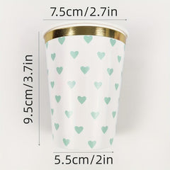 8 Pcs Disposable Paper Cups for Cold Drinks and Cake, Eco-Friendly