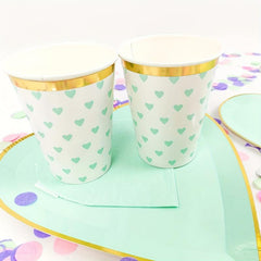 8 Pcs Disposable Paper Cups for Cold Drinks and Cake, Eco-Friendly