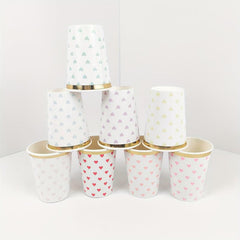 8 Pcs Disposable Paper Cups for Cold Drinks and Cake, Eco-Friendly