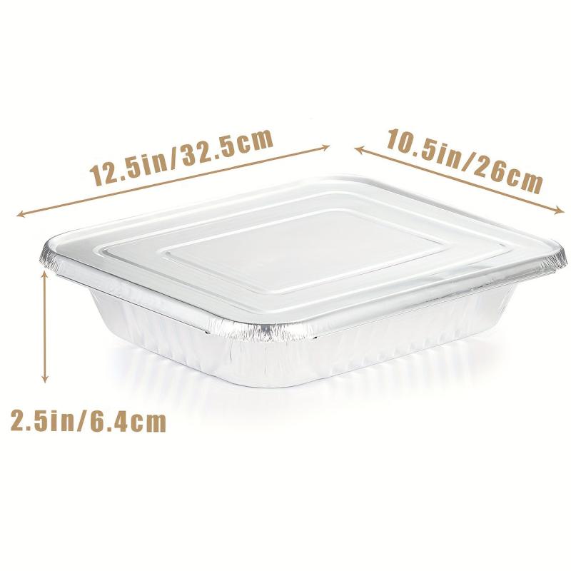 8pcs Heavy Duty Aluminum Pans with Foil Lids 9x13 Inches