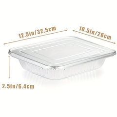 8pcs Heavy Duty Aluminum Pans with Foil Lids 9x13 Inches