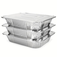 8pcs Heavy Duty Aluminum Pans with Foil Lids 9x13 Inches