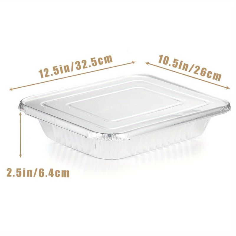 8pcs Heavy Duty Aluminum Pans with Foil Lids 9x13 Inches