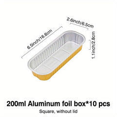 10pcs Aluminum Foil Pans Disposable Foil Food Containers Thickened Tin Foil Pans