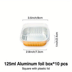 10pcs Aluminum Foil Pans Disposable Foil Food Containers Thickened Tin Foil Pans