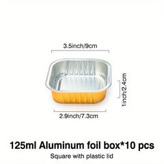 10pcs Aluminum Foil Pans Disposable Foil Food Containers Thickened Tin Foil Pans