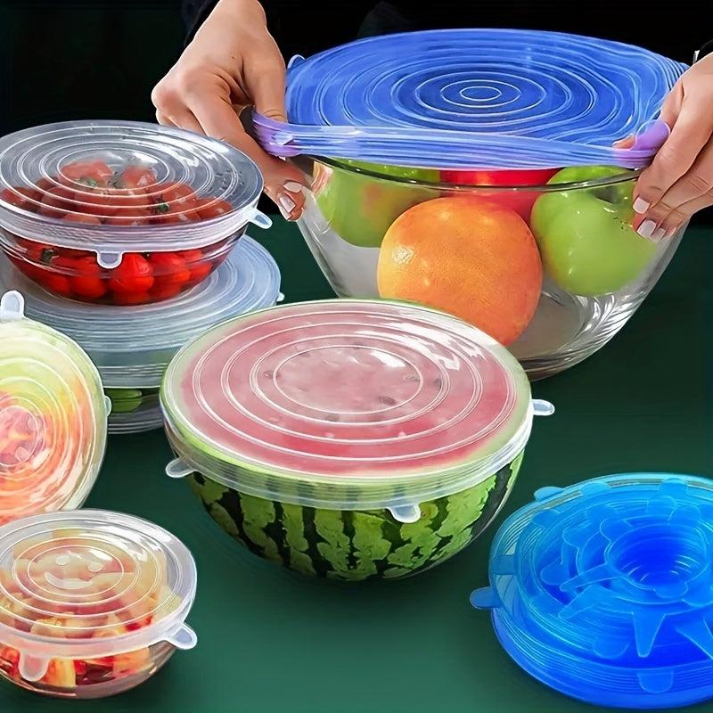 6pcs Silicone Fresh keeping Cover Vacuum Cover Sealed Fresh keeping Cover