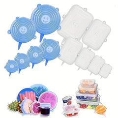 6pcs Silicone Fresh keeping Cover Vacuum Cover Sealed Fresh keeping Cover