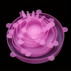6pcs Silicone Fresh keeping Cover Vacuum Cover Sealed Fresh keeping Cover