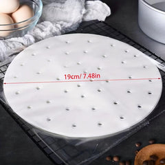 100pcs Bamboo Steamer Liners Parchment Paper Rounds