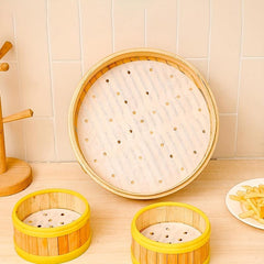 100pcs Bamboo Steamer Liners Parchment Paper Rounds
