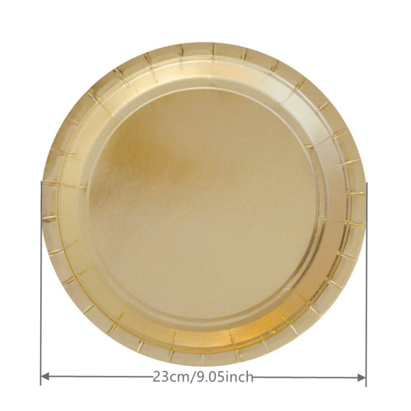 8pcs Disposable Bronzing Paper Tableware Set Party Supplies