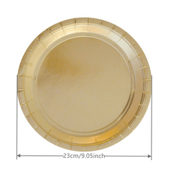 8pcs Disposable Bronzing Paper Tableware Set Party Supplies