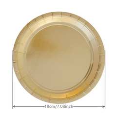 8pcs Disposable Bronzing Paper Tableware Set Party Supplies
