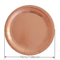 8pcs Disposable Bronzing Paper Tableware Set Party Supplies