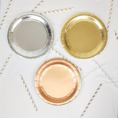 8pcs Disposable Bronzing Paper Tableware Set Party Supplies