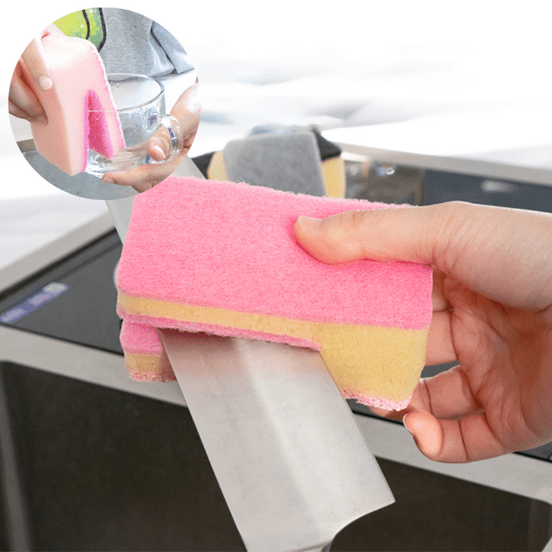 Kitchen Blade Dishwashing Sponge Double-sided Cleaning Magic Wipe