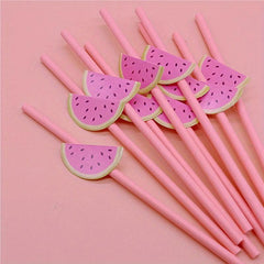50pcs Fruit Paper Straws Strawberry Lemon Watermelon Sunflower Straws