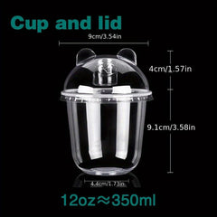 Disposable Plastic Cup With Lid Christmas Supplies for Dessert Fruit Juice