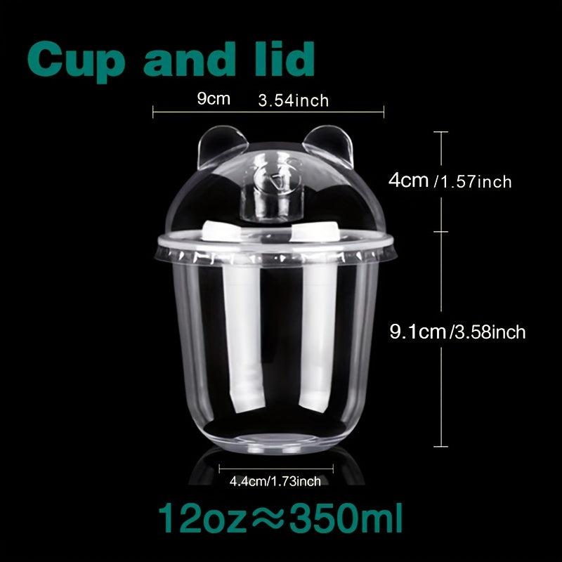 Disposable Plastic Cup With Lid Christmas Supplies for Dessert Fruit Juice