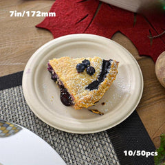 50pcs Biodegradable Sugarcane Pulp Plates for Parties and Events