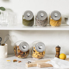 2pcs 75oz Glass Cookie Jars With Glass Lid