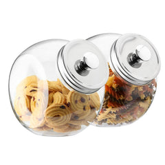 2pcs 75oz Glass Cookie Jars With Glass Lid