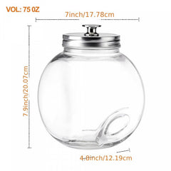 2pcs 75oz Glass Cookie Jars With Glass Lid