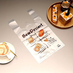 20pcs Transparent Dessert Takeaway Bag, Thickened, Ideal for Milk Tea Shop