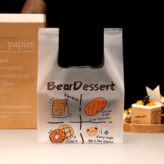 20pcs Transparent Dessert Takeaway Bag, Thickened, Ideal for Milk Tea Shop