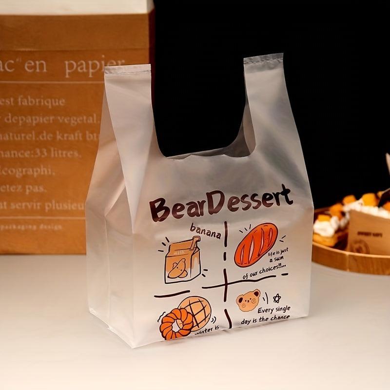 20pcs Transparent Dessert Takeaway Bag, Thickened, Ideal for Milk Tea Shop