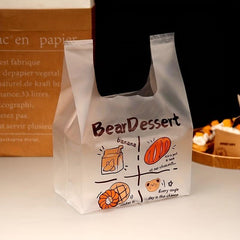20pcs Transparent Dessert Takeaway Bag, Thickened, Ideal for Milk Tea Shop