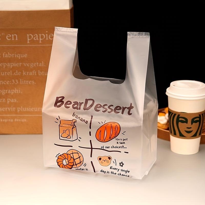 20pcs Transparent Dessert Takeaway Bag, Thickened, Ideal for Milk Tea Shop