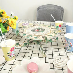 Paper Birthday Cake Stand Single Layer Party Wedding Dessert Table Tray