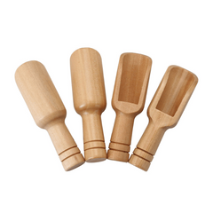 2pcs Mini Wooden Teaspoon Round Handled Spoon Salt Spoon