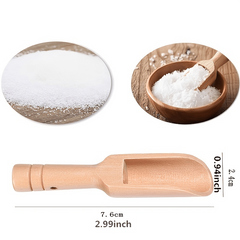 2pcs Mini Wooden Teaspoon Round Handled Spoon Salt Spoon