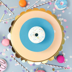 3 Tier Orange Paper Cake Stand for Birthday Wedding