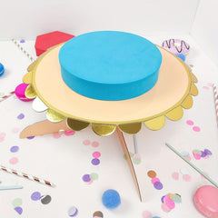 3 Tier Orange Paper Cake Stand for Birthday Wedding