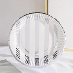 10pcs Modernist Striped Disposable Dinner Plate For Party