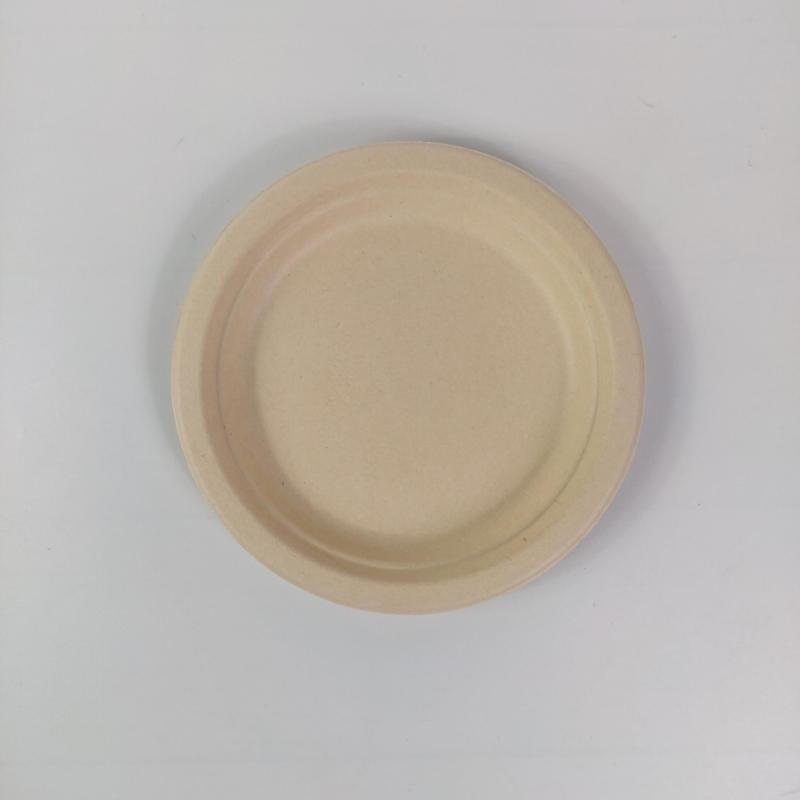 125pcs Natural Sugarcane Pulp Disposable Dinner Plates 17.78cm
