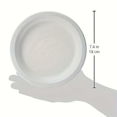 125pcs Natural Sugarcane Pulp Disposable Dinner Plates 17.78cm