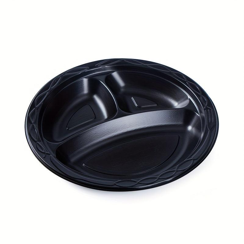 Disposable Round Dinner Plate Party Plastic Three-grid Fruit Dessert Dish