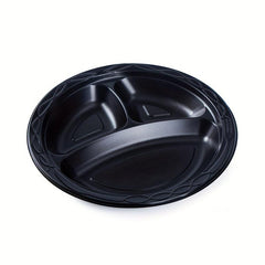 Disposable Round Dinner Plate Party Plastic Three-grid Fruit Dessert Dish