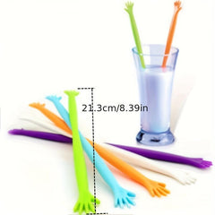 5pcs Colorful Long Handle Coffee Stirrers Muddler Agitator Sticks
