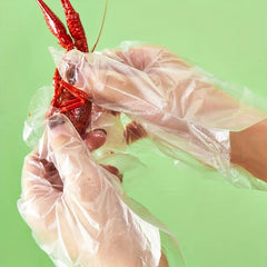 60pcs Plastic Disposable PE Gloves For Cooking Meal Preping Kitchen BBQ