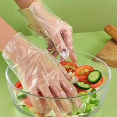 60pcs Plastic Disposable PE Gloves For Cooking Meal Preping Kitchen BBQ