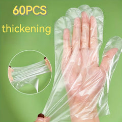 60pcs Plastic Disposable PE Gloves For Cooking Meal Preping Kitchen BBQ